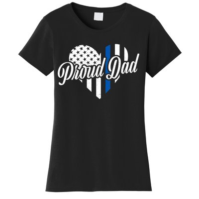 Proud Police Dad Blue Thin Line Women's T-Shirt