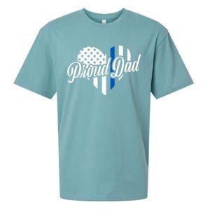 Proud Police Dad Blue Thin Line Sueded Cloud Jersey T-Shirt