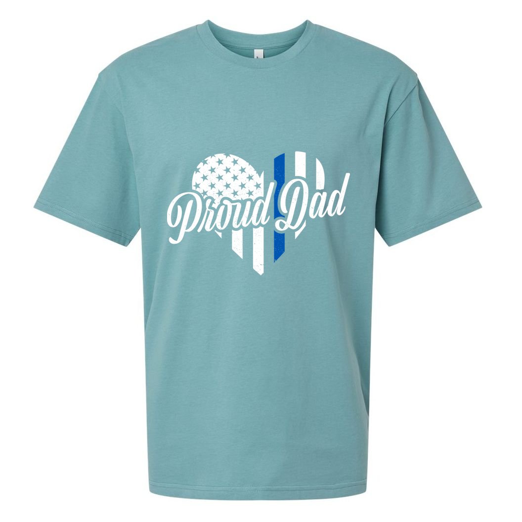 Proud Police Dad Blue Thin Line Sueded Cloud Jersey T-Shirt