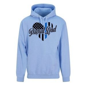 Proud Police Dad Blue Thin Line Unisex Surf Hoodie