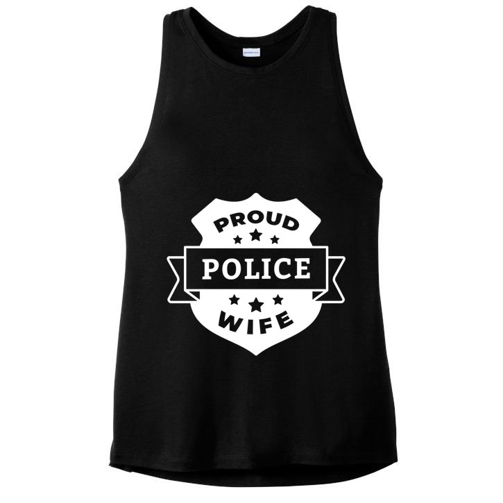 Proud Police Wife Ladies PosiCharge Tri-Blend Wicking Tank