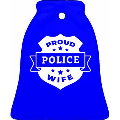 Proud Police Wife Ceramic Bell Ornament