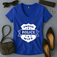 Proud Police Wife Women's V-Neck T-Shirt