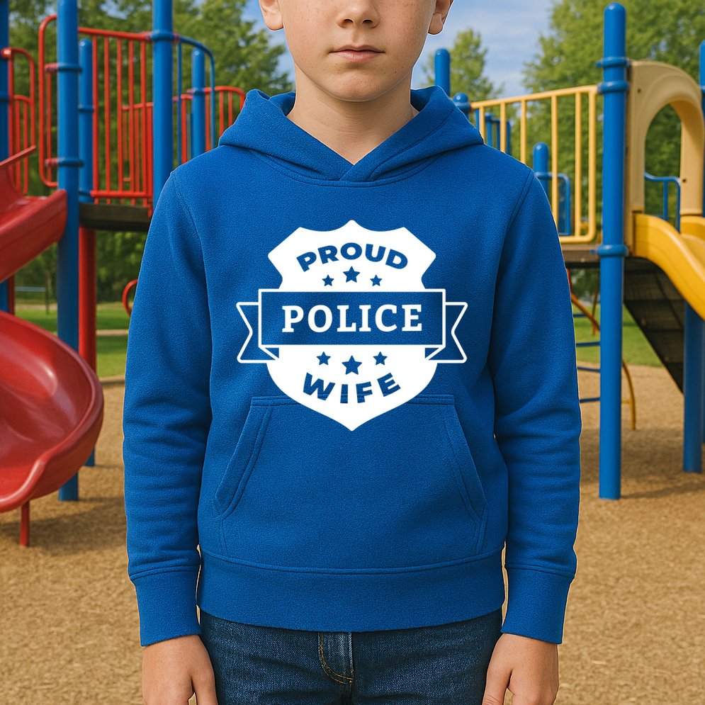 Proud Police Wife Kids Hoodie