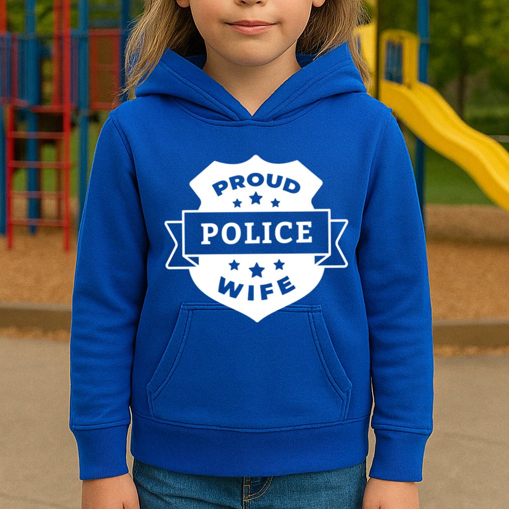 Proud Police Wife Kids Hoodie