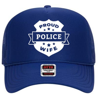 Proud Police Wife High Crown Mesh Back Trucker Hat