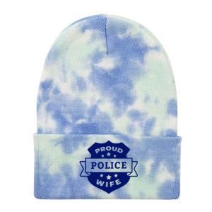 Proud Police Wife Tie Dye 12in Knit Beanie