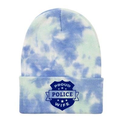 Proud Police Wife Tie Dye 12in Knit Beanie