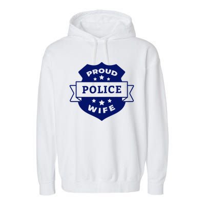 Proud Police Wife Garment-Dyed Fleece Hoodie