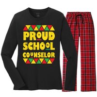 Proud School Counselor Women's Long Sleeve Flannel Pajama Set 