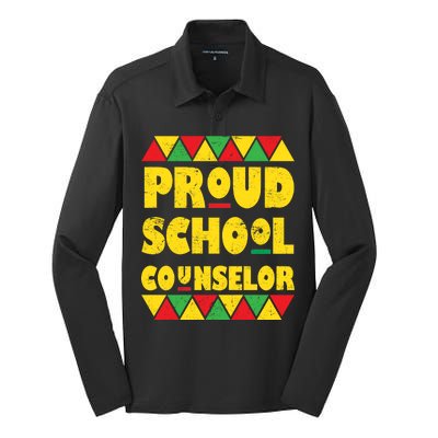 Proud School Counselor Silk Touch Performance Long Sleeve Polo