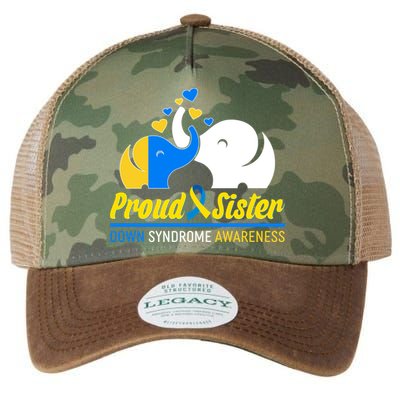 Proud Sister Down Syndrome Awareness Elephants Legacy Tie Dye Trucker Hat