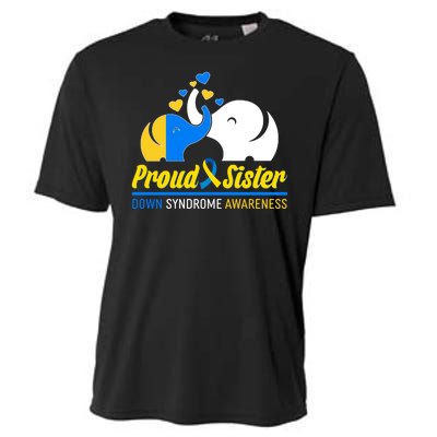 Proud Sister Down Syndrome Awareness Elephants Cooling Performance Crew T-Shirt