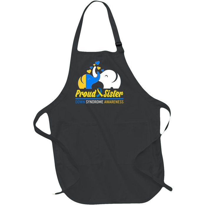 Proud Sister Down Syndrome Awareness Elephants Full-Length Apron With Pockets