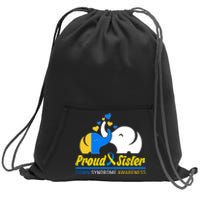 Proud Sister Down Syndrome Awareness Elephants Sweatshirt Cinch Pack Bag