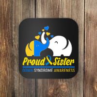 Proud Sister Down Syndrome Awareness Elephants Coaster