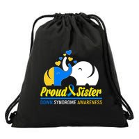 Proud Sister Down Syndrome Awareness Elephants Drawstring Bag