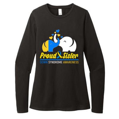 Proud Sister Down Syndrome Awareness Elephants Womens CVC Long Sleeve Shirt