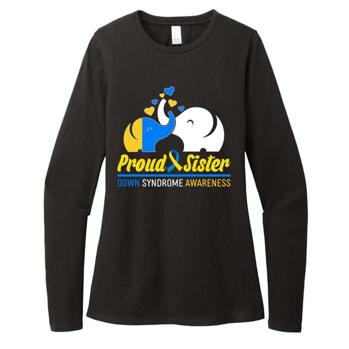 Proud Sister Down Syndrome Awareness Elephants Womens CVC Long Sleeve Shirt