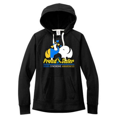 Proud Sister Down Syndrome Awareness Elephants Women's Fleece Hoodie