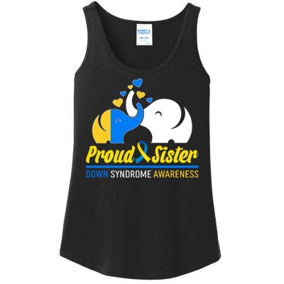 Proud Sister Down Syndrome Awareness Elephants Ladies Essential Tank