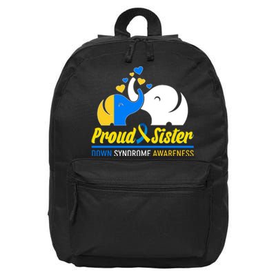 Proud Sister Down Syndrome Awareness Elephants 16 in Basic Backpack