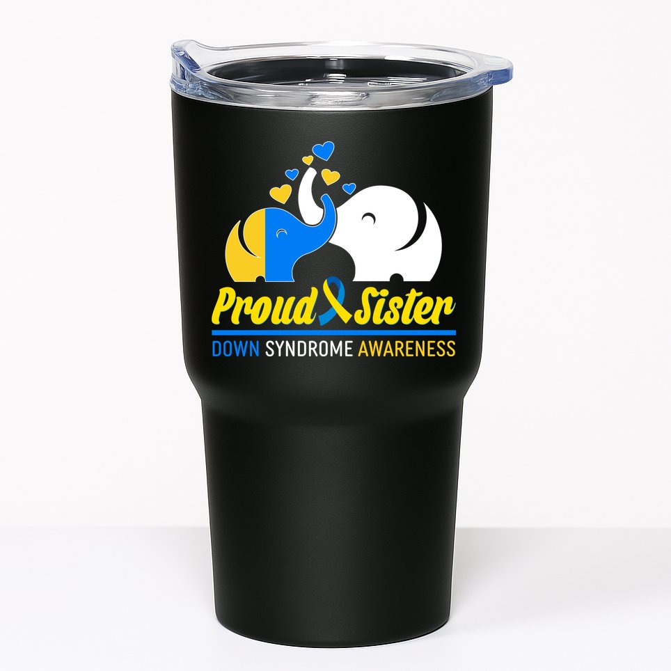 Proud Sister Down Syndrome Awareness Elephants Tumbler