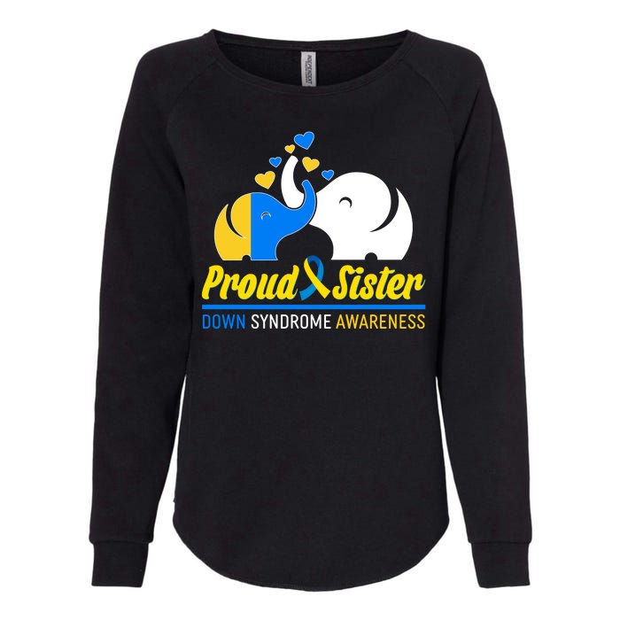 Proud Sister Down Syndrome Awareness Elephants Womens California Wash Sweatshirt