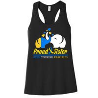 Proud Sister Down Syndrome Awareness Elephants Women's Racerback Tank