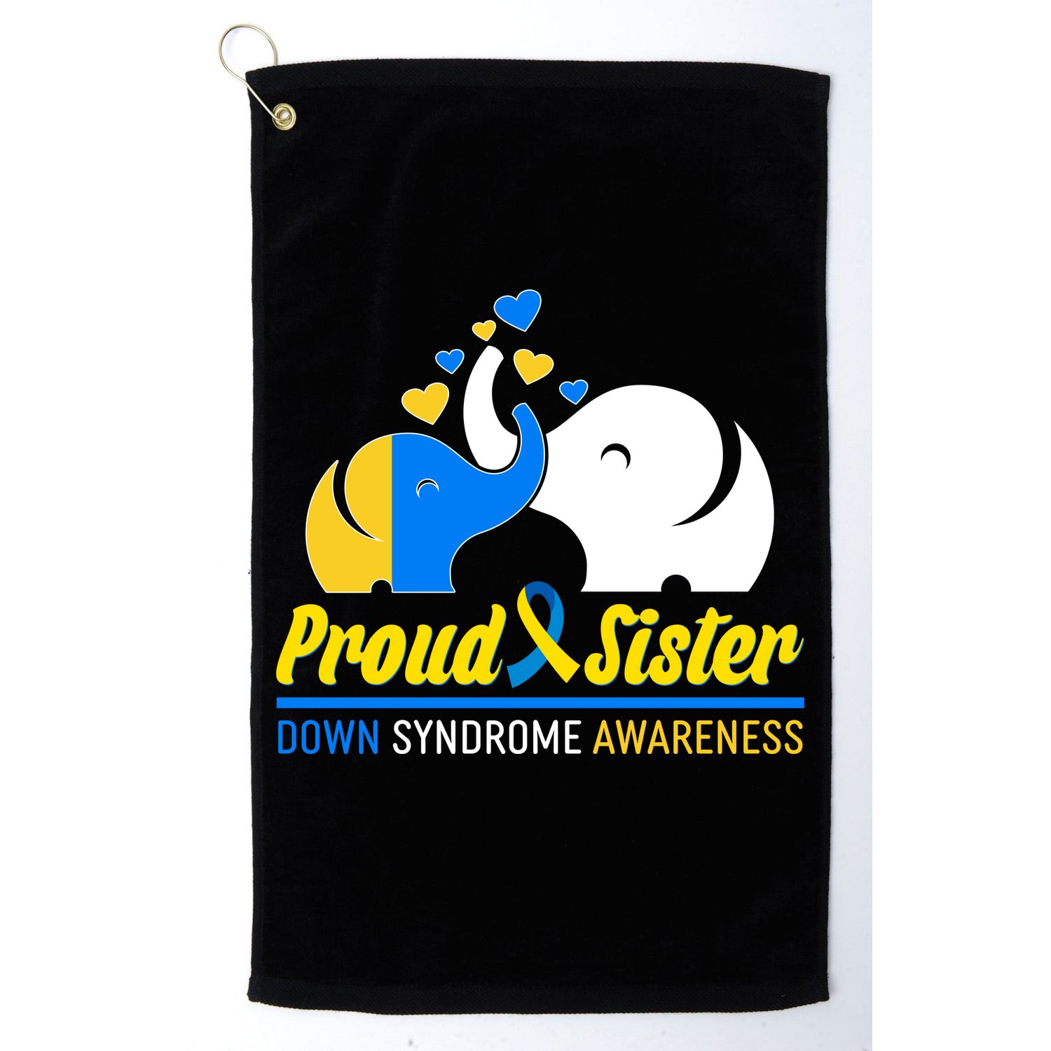 Proud Sister Down Syndrome Awareness Elephants Golf Towel
