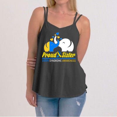 Proud Sister Down Syndrome Awareness Elephants Women's Strappy Tank