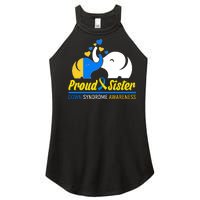 Proud Sister Down Syndrome Awareness Elephants Women's Perfect Tri Rocker Tank