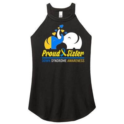 Proud Sister Down Syndrome Awareness Elephants Women's Perfect Tri Rocker Tank