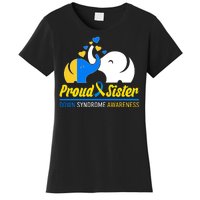 Proud Sister Down Syndrome Awareness Elephants Women's T-Shirt