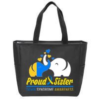 Proud Sister Down Syndrome Awareness Elephants Zip Tote Bag