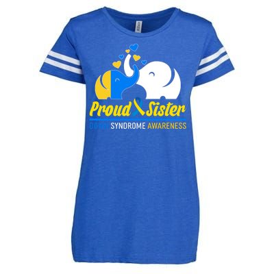 Proud Sister Down Syndrome Awareness Elephants Enza Ladies Jersey Football T-Shirt