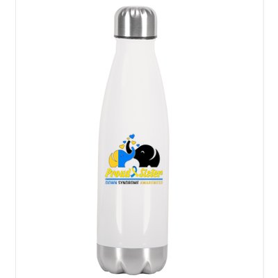 Proud Sister Down Syndrome Awareness Elephants Stainless Steel Insulated Water Bottle