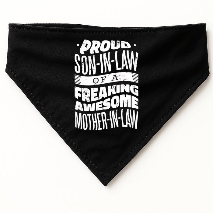 Proud Son-In-Law Of A Freaking Awesome Mother In Law USA-Made Doggie Bandana