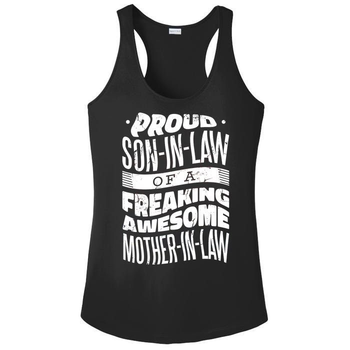 Proud Son-In-Law Of A Freaking Awesome Mother In Law Ladies PosiCharge Competitor Racerback Tank