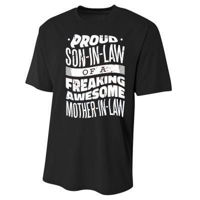 Proud Son-In-Law Of A Freaking Awesome Mother In Law Performance Sprint T-Shirt