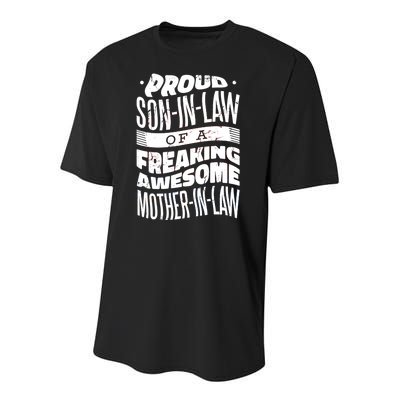 Proud Son-In-Law Of A Freaking Awesome Mother In Law Youth Performance Sprint T-Shirt