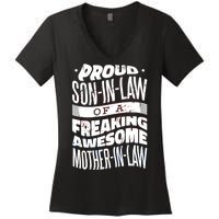 Proud Son-In-Law Of A Freaking Awesome Mother In Law Women's V-Neck T-Shirt