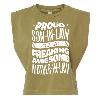 Proud Son-In-Law Of A Freaking Awesome Mother In Law Garment-Dyed Women's Muscle Tee