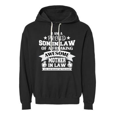 Proud Son In Law Of An Awesome Mother in Law Garment-Dyed Fleece Hoodie