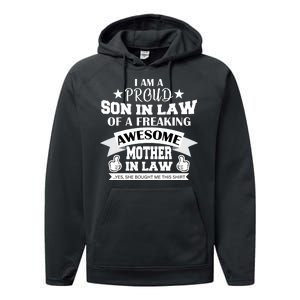 Proud Son In Law Of An Awesome Mother in Law Performance Fleece Hoodie