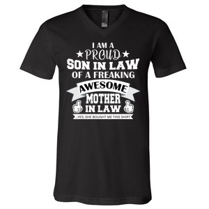 Proud Son In Law Of An Awesome Mother in Law V-Neck T-Shirt