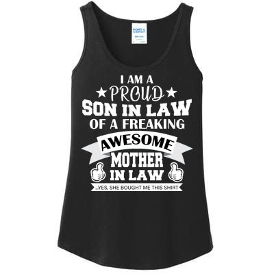 Proud Son In Law Of An Awesome Mother in Law Ladies Essential Tank