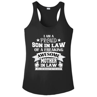 Proud Son In Law Of An Awesome Mother in Law Ladies PosiCharge Competitor Racerback Tank