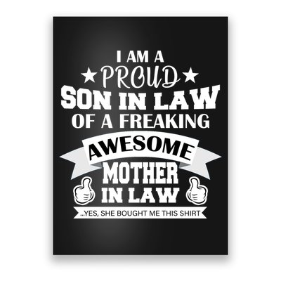 Proud Son In Law Of An Awesome Mother in Law Poster