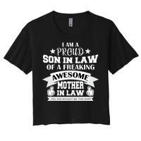 Proud Son In Law Of An Awesome Mother in Law Women's Crop Top Tee